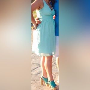 HOST PICK - Turquoise V-neck Dress